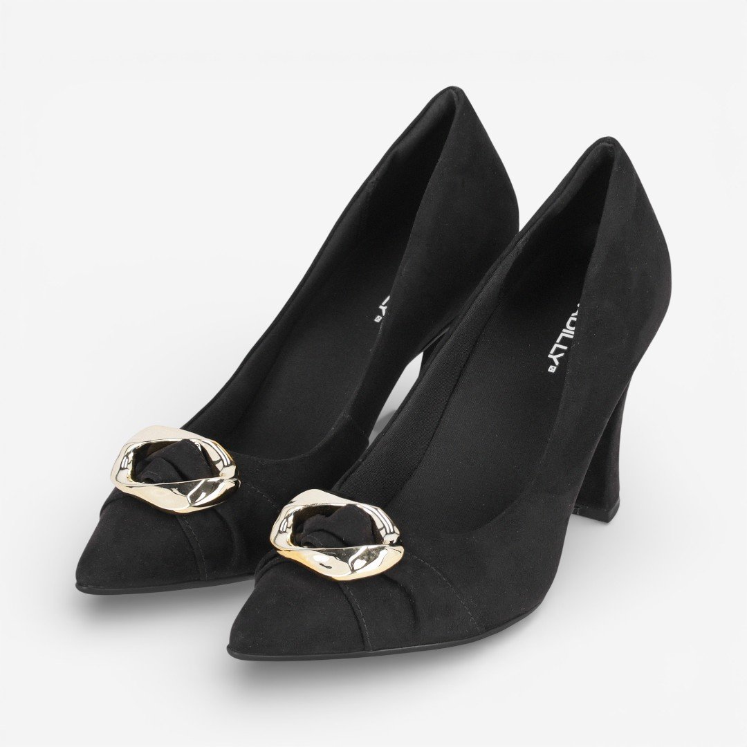 Scarpin Piccadilly Salto Alto Preto Preto 5