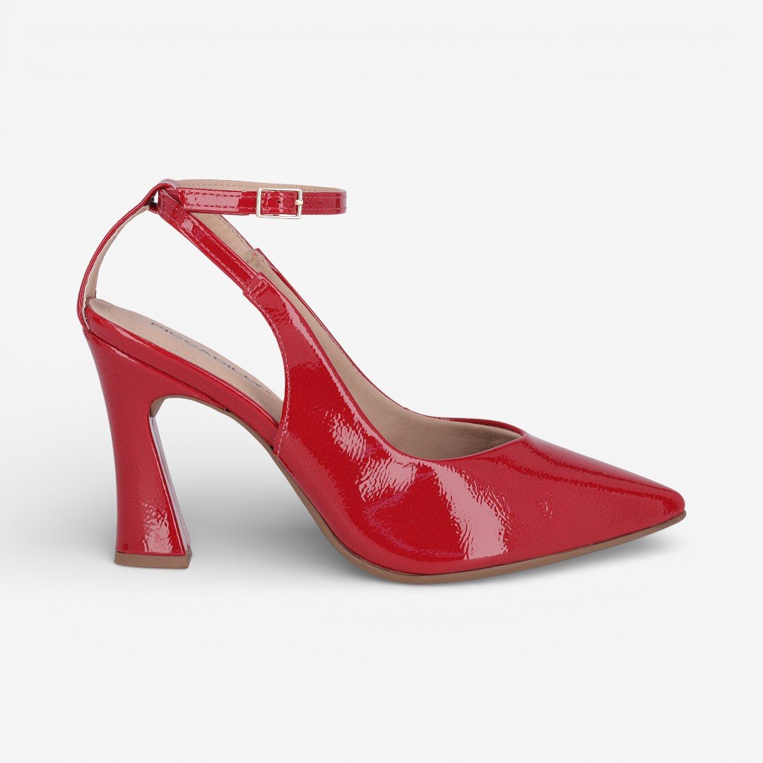 Scarpin Piccadilly Salto Alto Verniz Vermelho