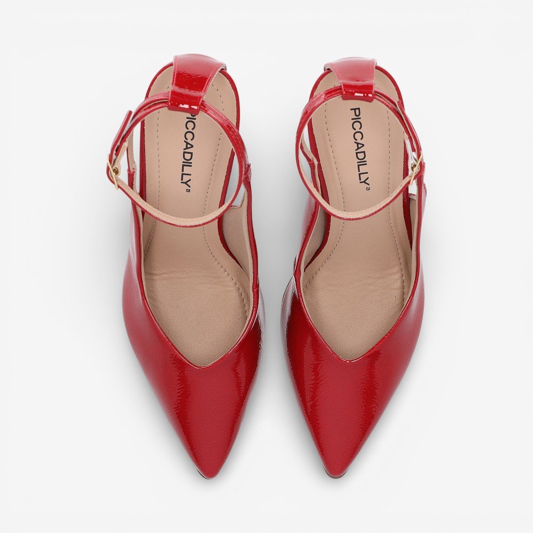 Scarpin Piccadilly Salto Alto Verniz Vermelho Vermelho 3