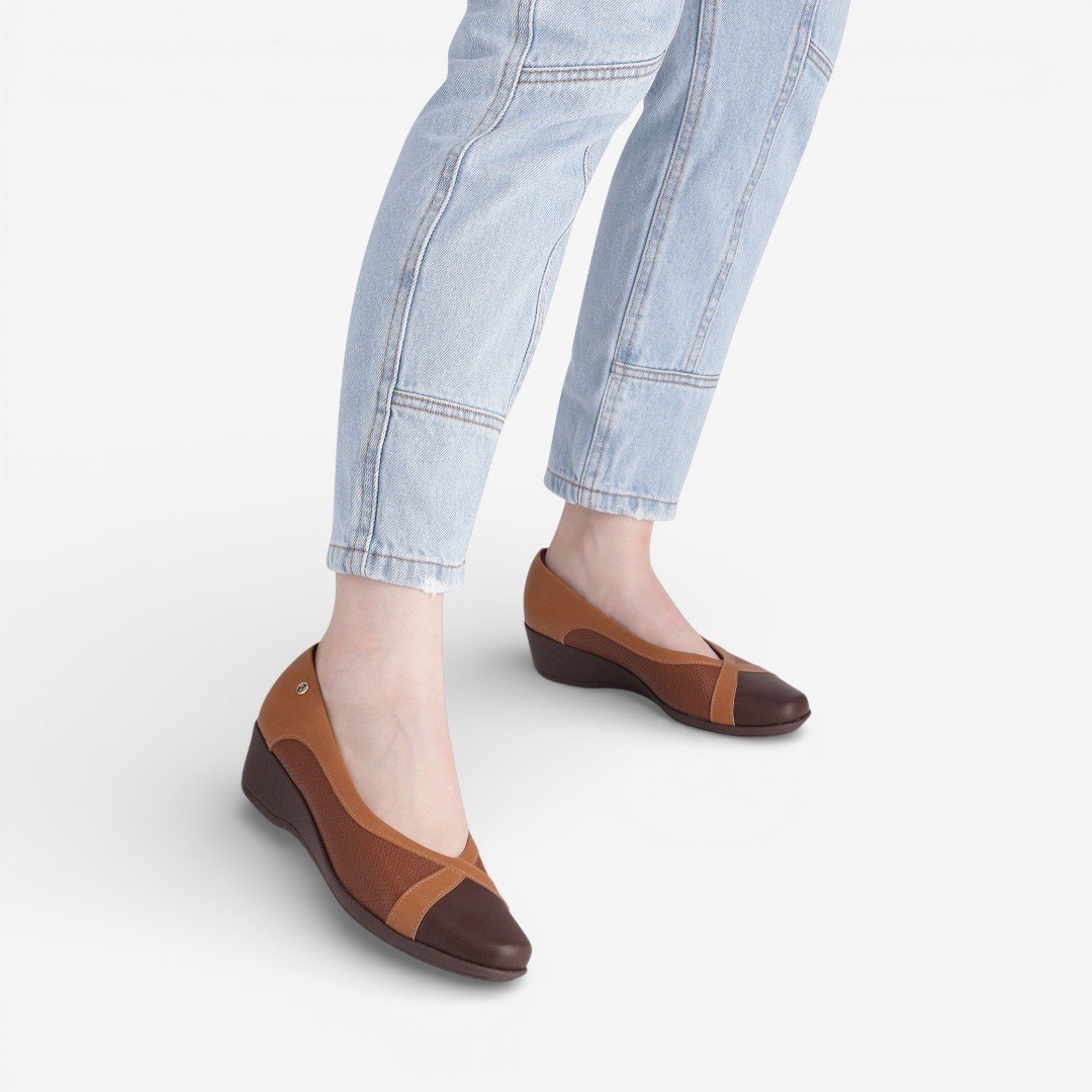 Sapato Piccadilly Anabela Marrom Marrom 2