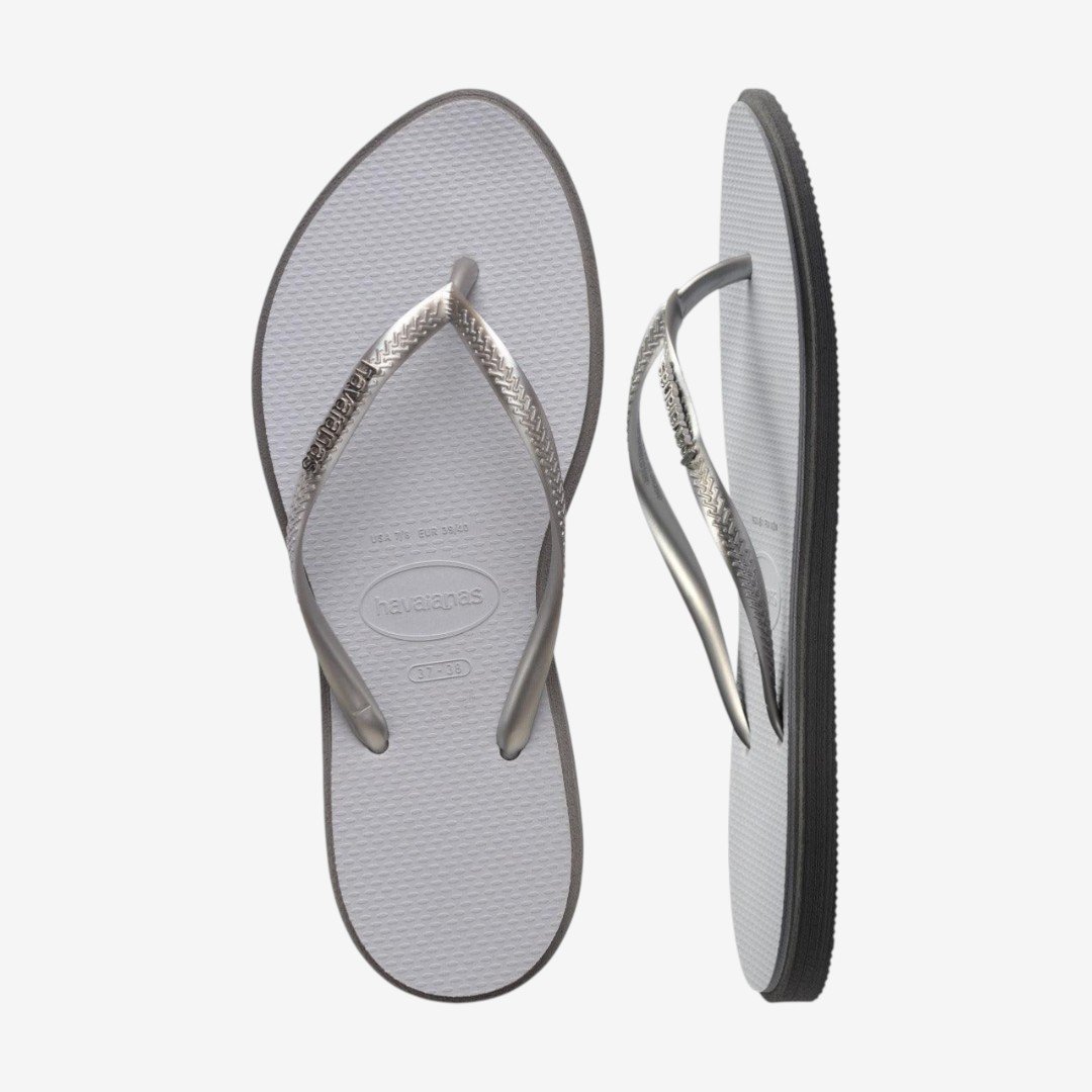 Chinelo Havaianas Slim Point Cinza Prata 6