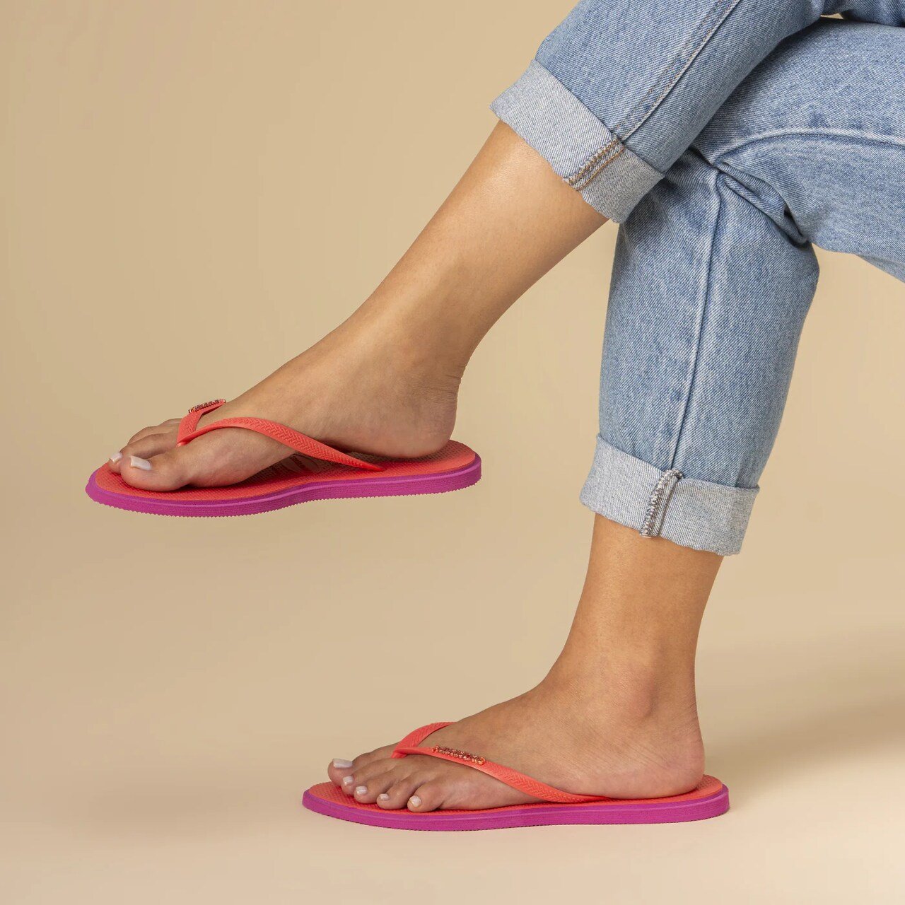 Chinelo Havaianas Slim Point Coral Coral 8