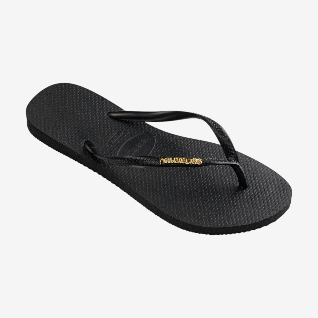 Chinelo Havaianas Slim Logo Metallic Preto Preto 2