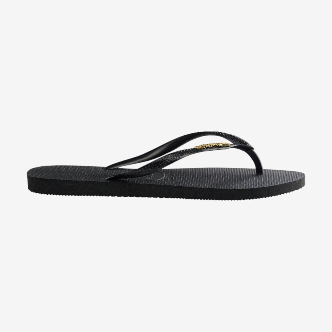 Chinelo Havaianas Slim Logo Metallic Preto Preto 3