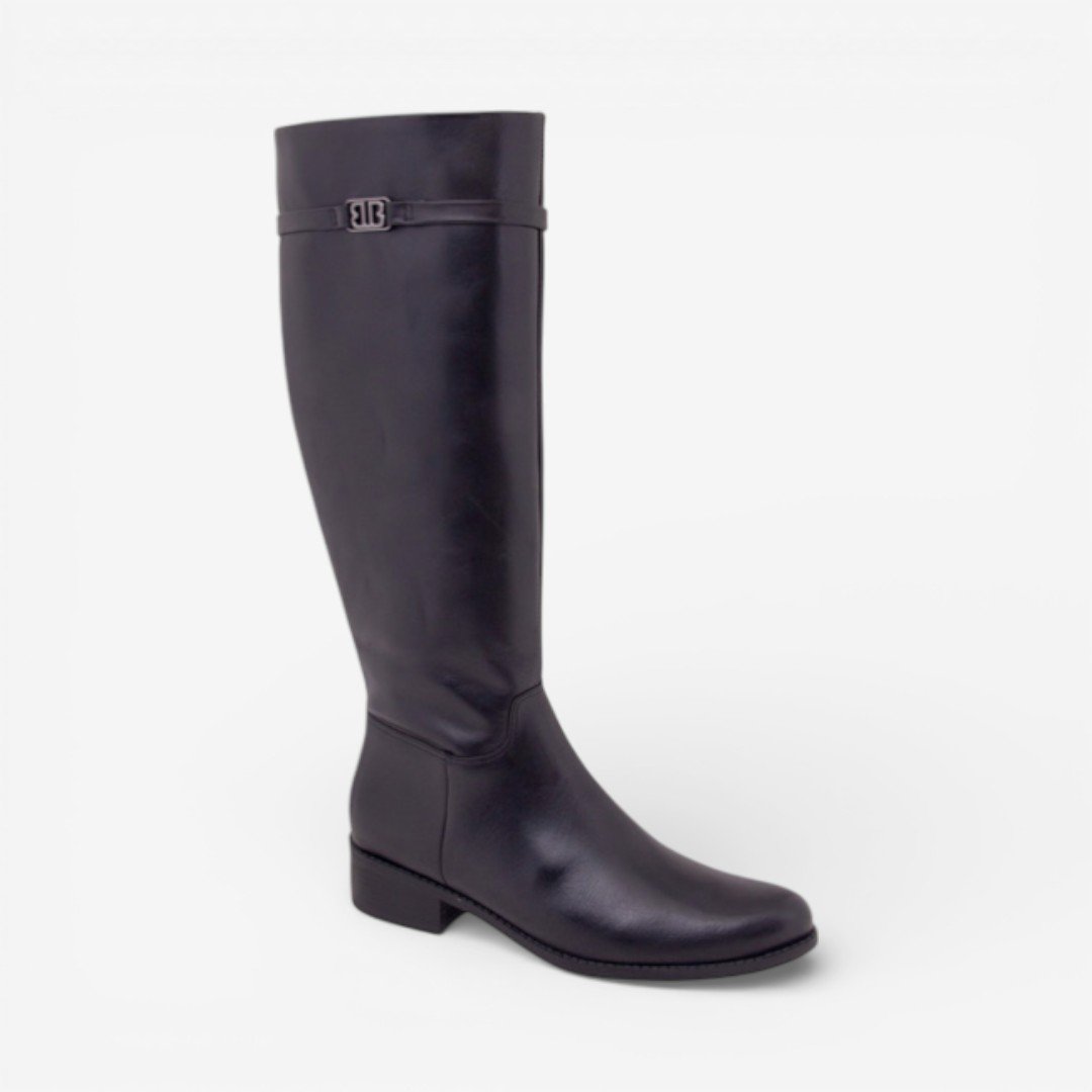 Bota Bottero Montaria Cano Longo Em Couro Preto Preto 2