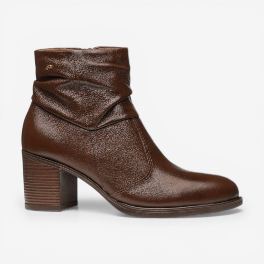 Bota Slouchy Pegada Em Couro Marrom