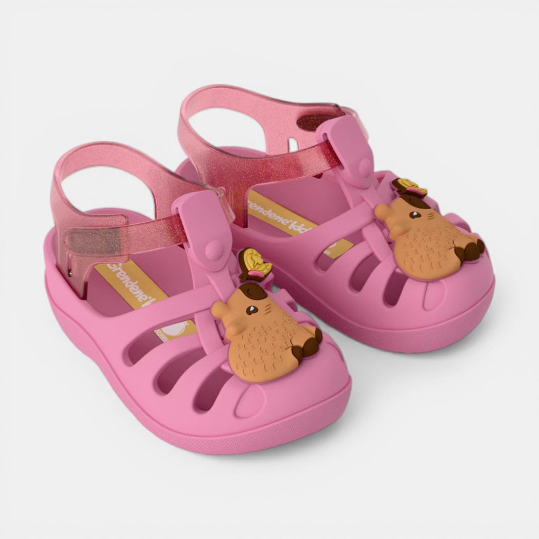 Babuche Grendene Kids Lumy Infantil Capivara Rosa