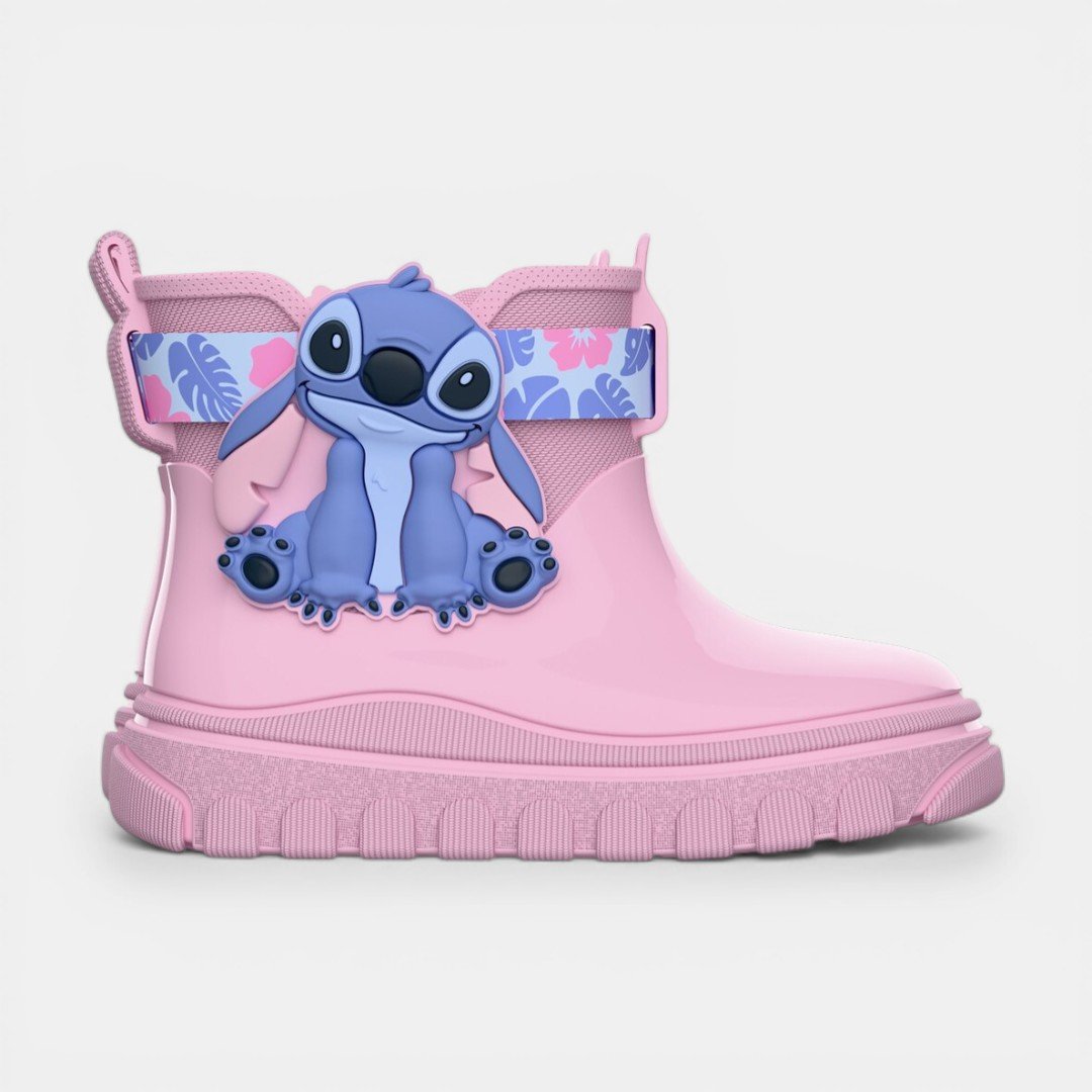 Galocha Disney Rain Colorful Baby II Infantil Stitch Rosa