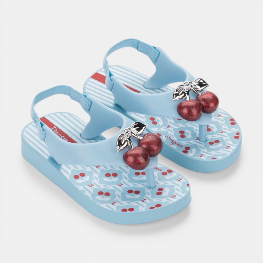 Chinelo De Dedo De Bebê Belle Cerejinha Ipanema Azul Azul 2