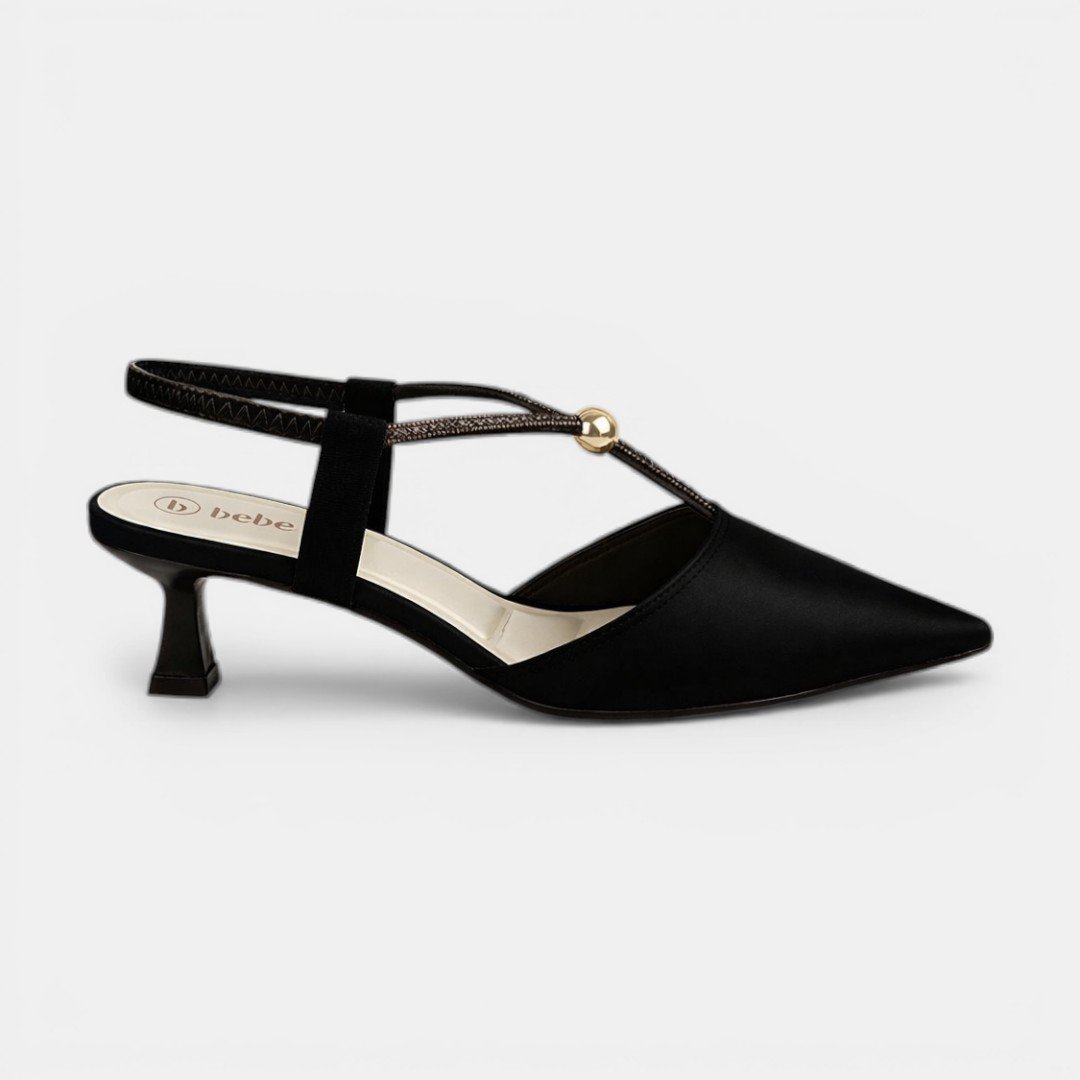 Sapato Scarpin Slingback Bebecê Nobuck Preto