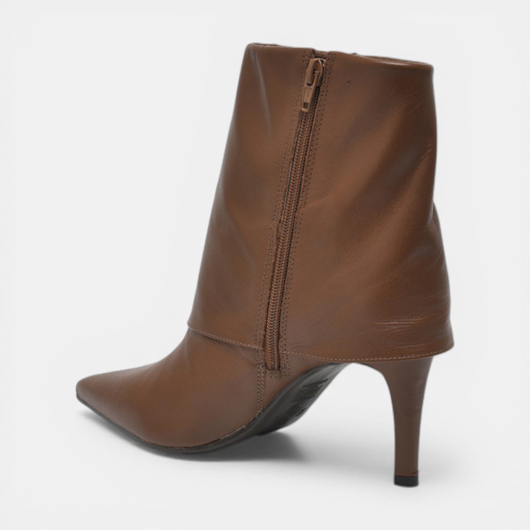 Bota Via Marte Em Couro Caramelo Marrom 3