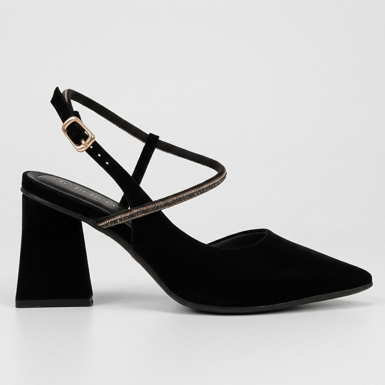 Sapato Scarpin Slingback Bebecê Nobuck Preto