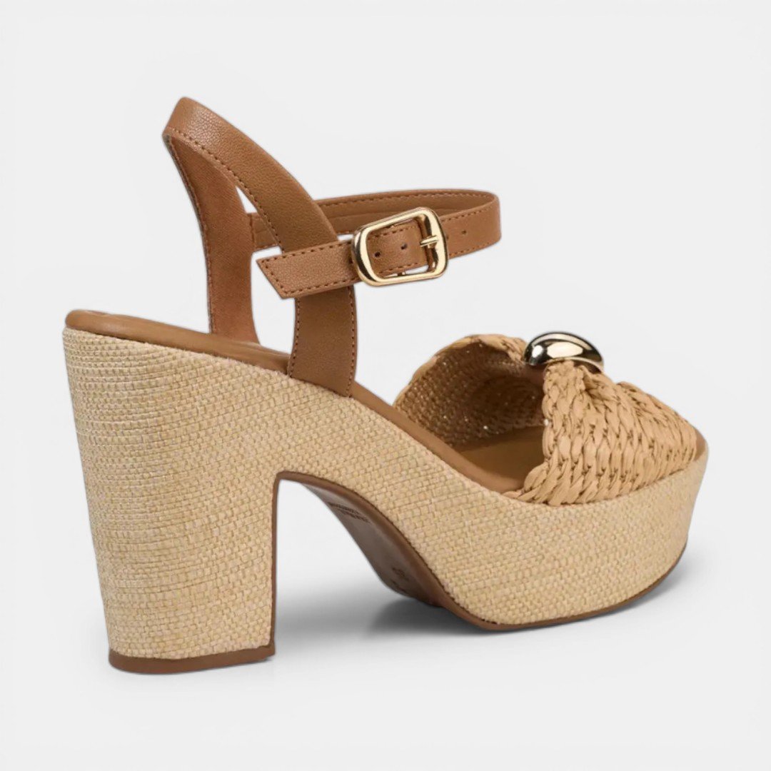 Sandália Plataforma Bebecê Natural Marrom 3