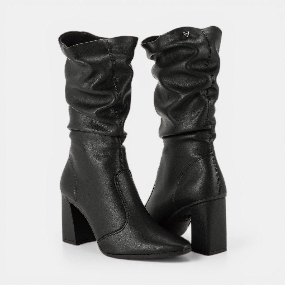 Bota Mississipi Cano Médio Slouchy Preta Preto 6
