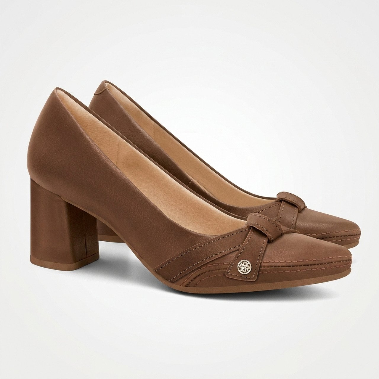 Scarpin Ramarim Total Comfort Em Couro Marrom Marrom 3