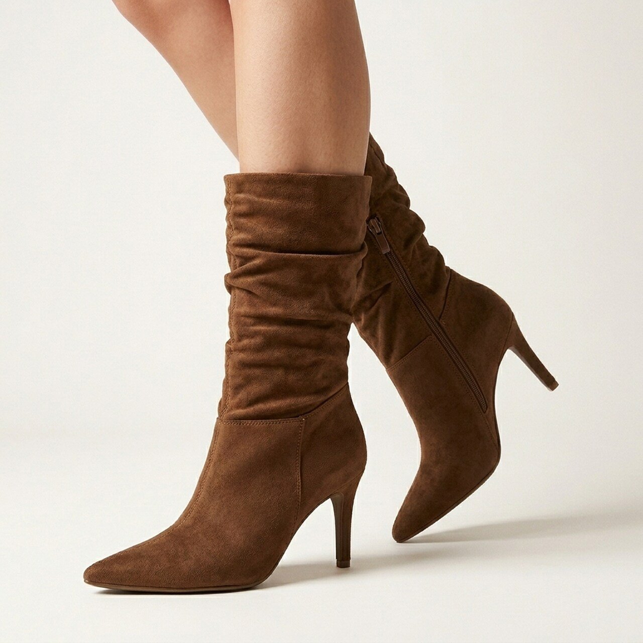 Bota Vizzano Cano Médio Slouchy Caramelo Marrom 2