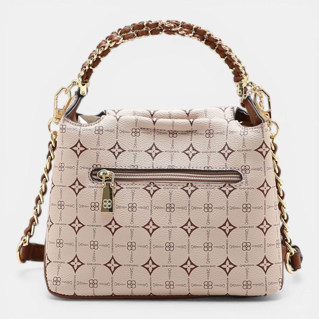 Bolsa Feminina Chenson Mão Monograma Delicado Bege Bege 2