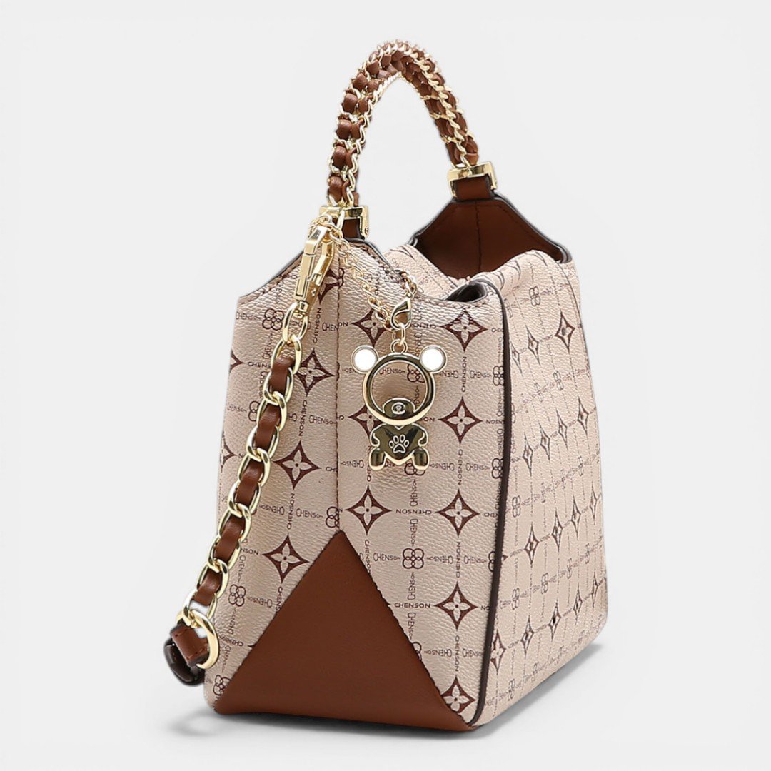 Bolsa Feminina Chenson Mão Monograma Delicado Bege Bege 3