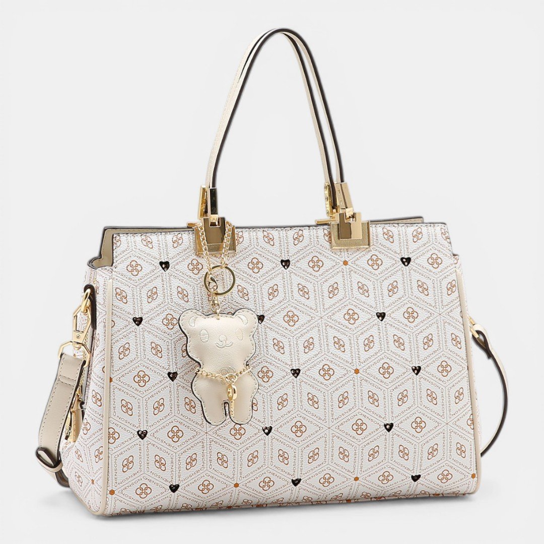 Bolsa Feminina Chenson Mão Coração Cristal Off White