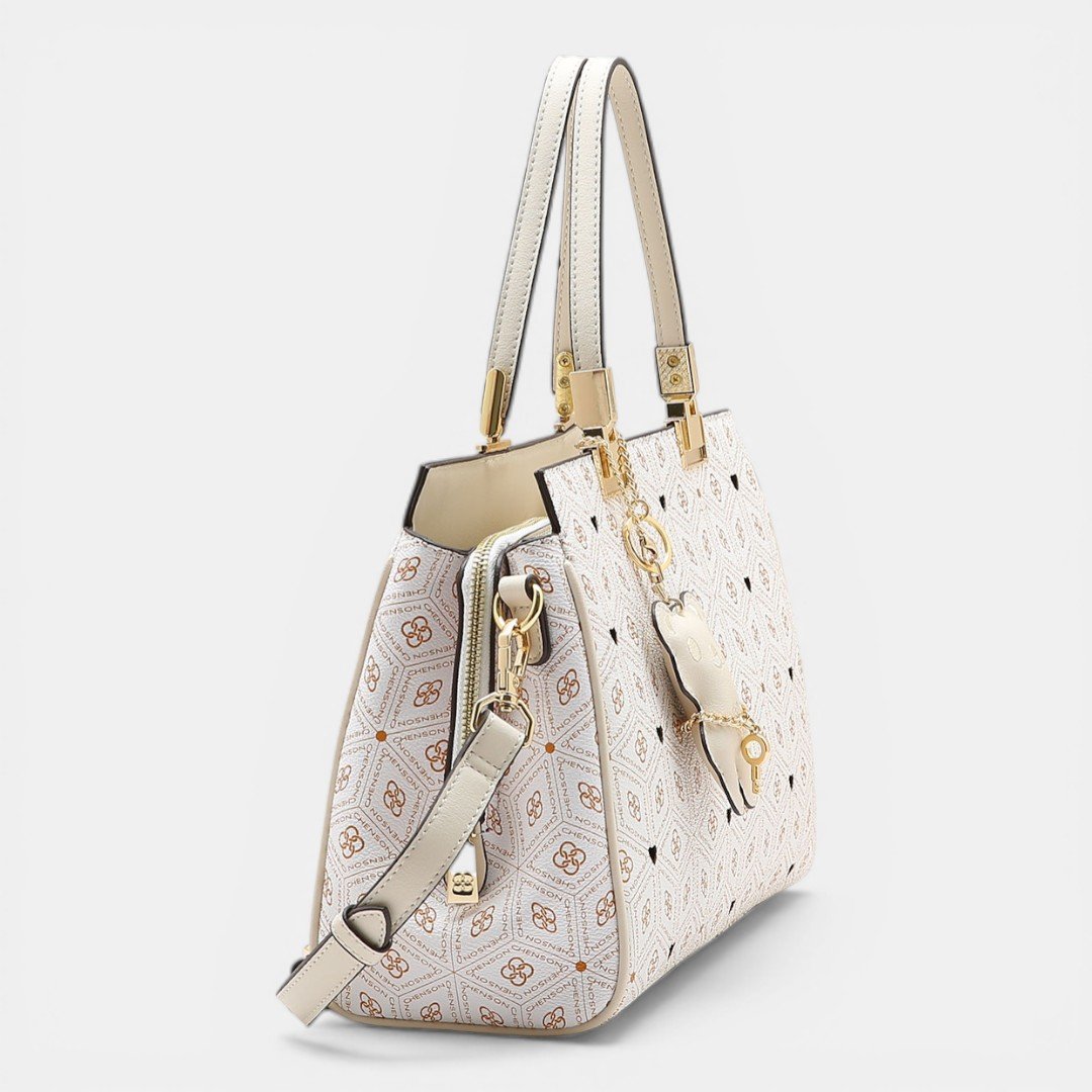 Bolsa Feminina Chenson Mão Coração Cristal Off White Branco 3