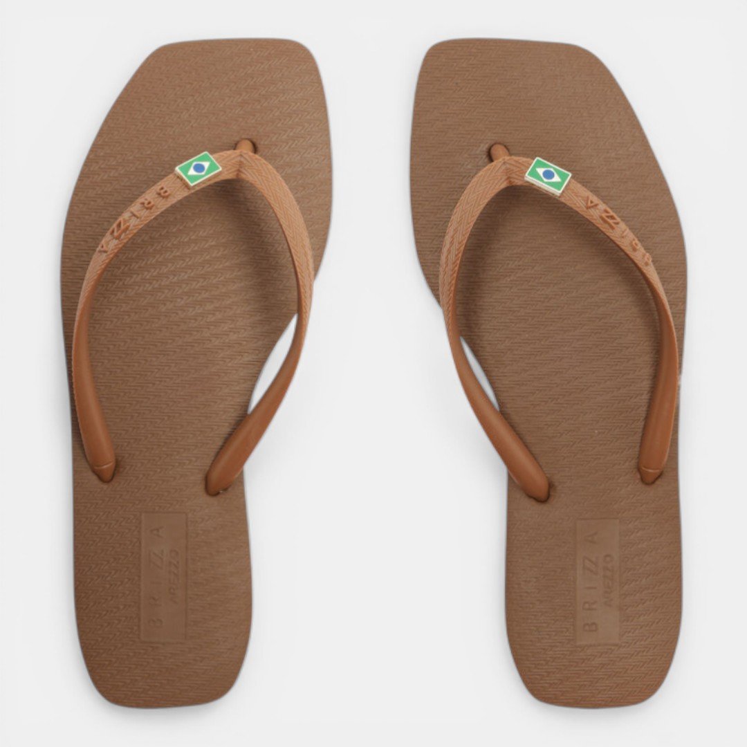 Chinelo Brizza Arezzo Square Marrom