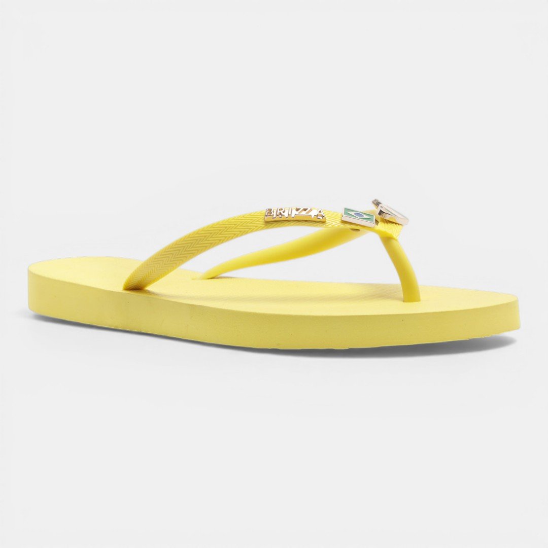 Chinelo Brizza Arezzo Essential com Pins Brasil Amarelo Verde/Amarelo 2