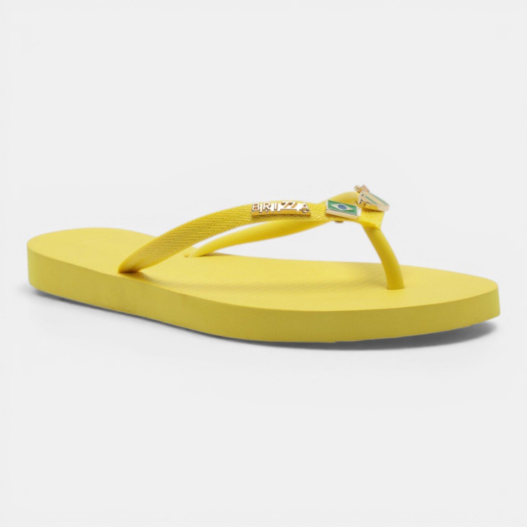 Chinelo Brizza Arezzo Essential com Pins Brasil Amarelo Verde/Amarelo 3