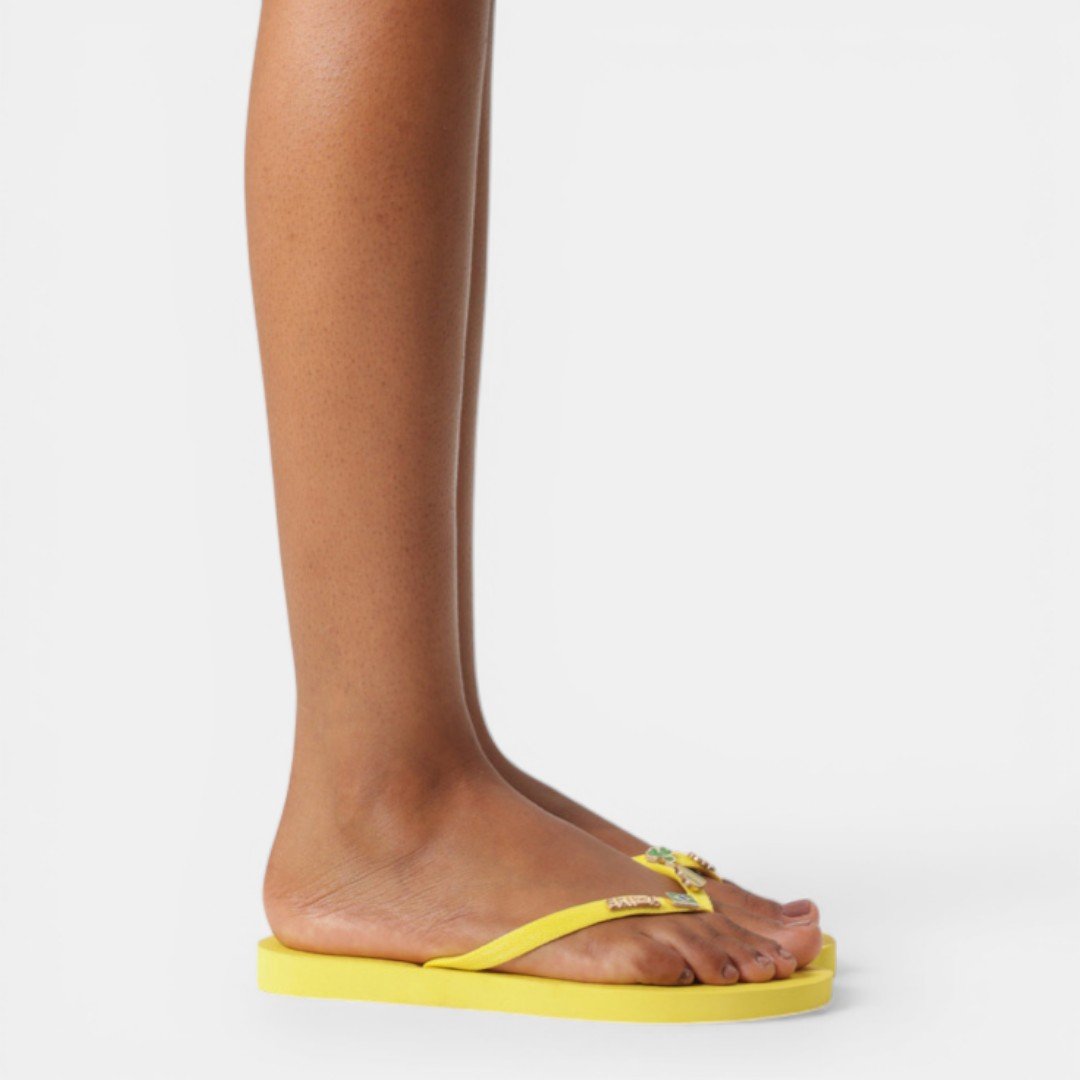Chinelo Brizza Arezzo Essential com Pins Brasil Amarelo Verde/Amarelo 5