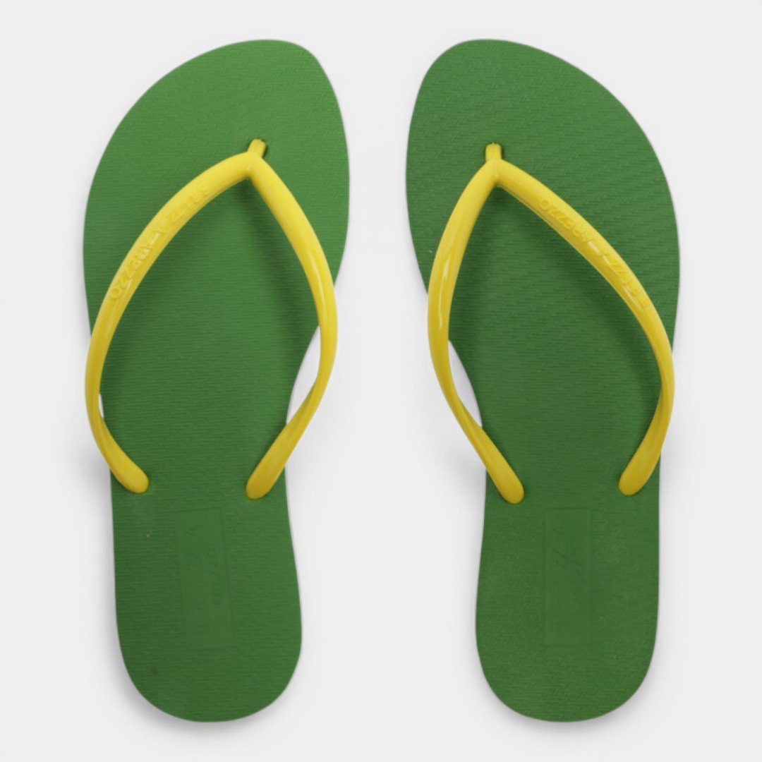 Chinelo Brizza Arezzo Essential Verde Amarelo 2