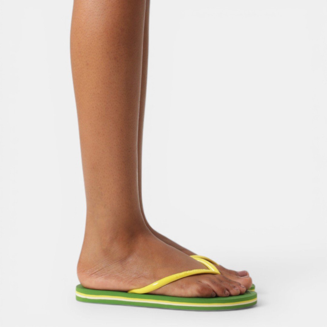 Chinelo Brizza Arezzo Essential Verde Amarelo 4