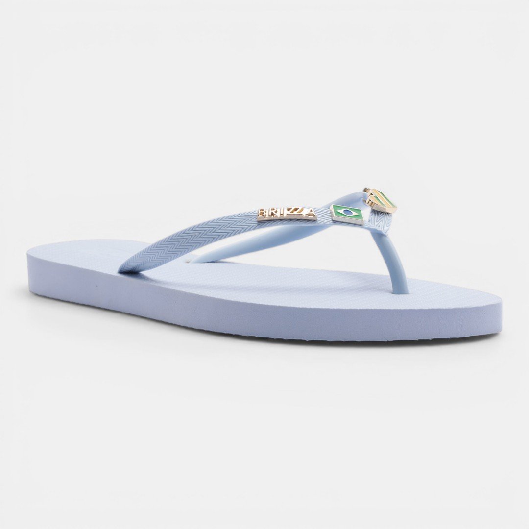 Chinelo Brizza Arezzo Essential com Pins Brasil Azul Claro Azul 2