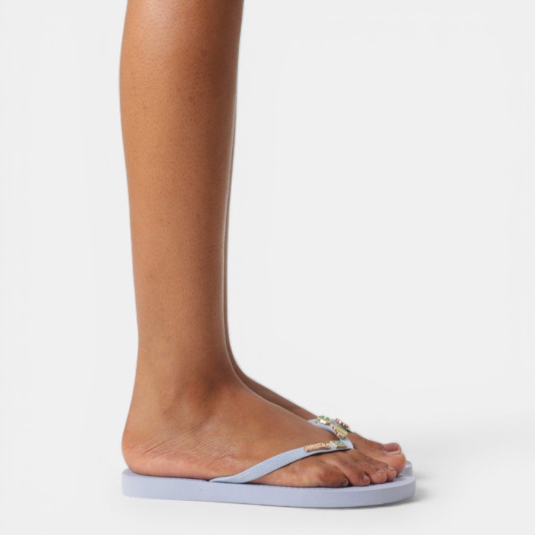 Chinelo Brizza Arezzo Essential com Pins Brasil Azul Claro Azul 4