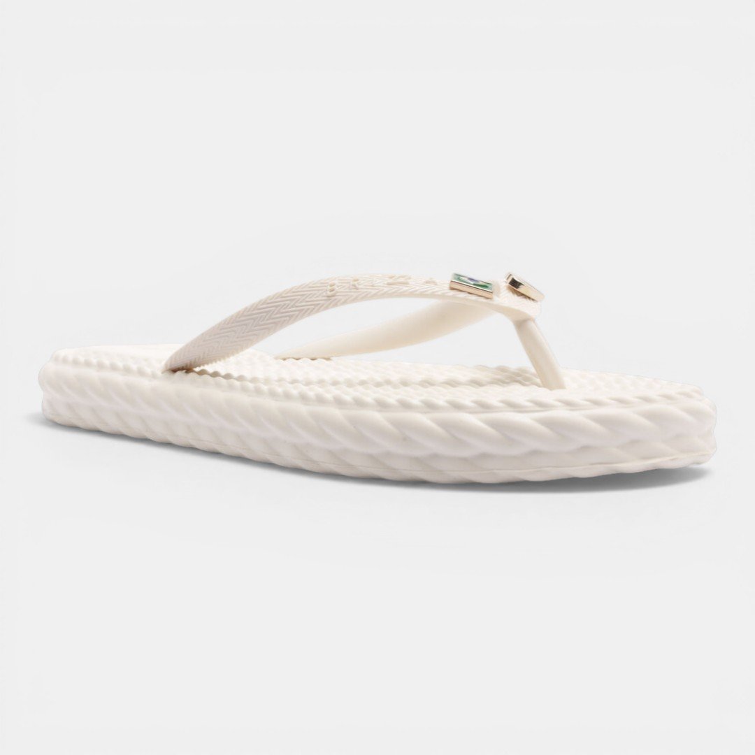 Chinelo Brizza Arezzo Com Pins Brasil Branco Off White 5