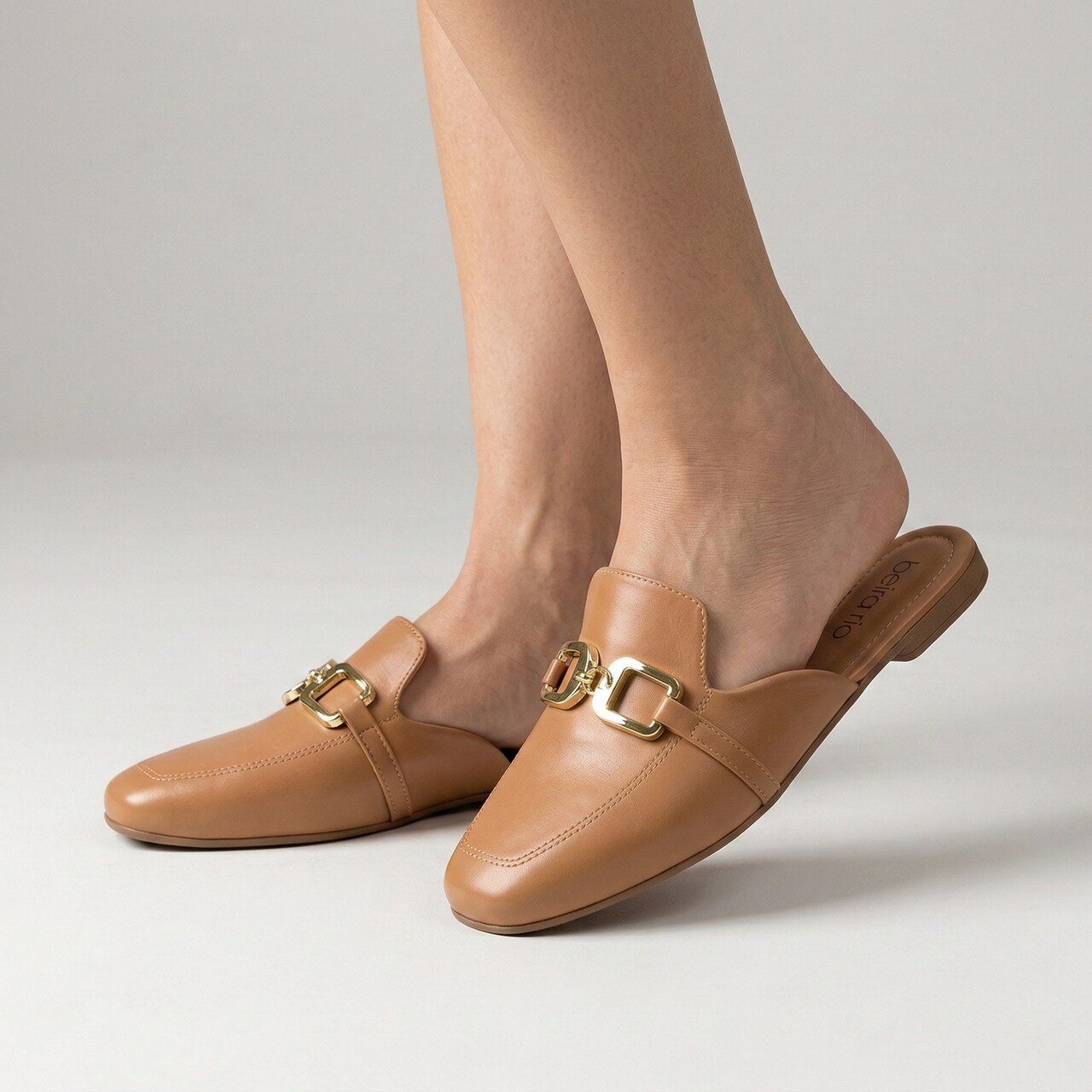 Mule Beira Rio Feminino Caramelo Marrom 2