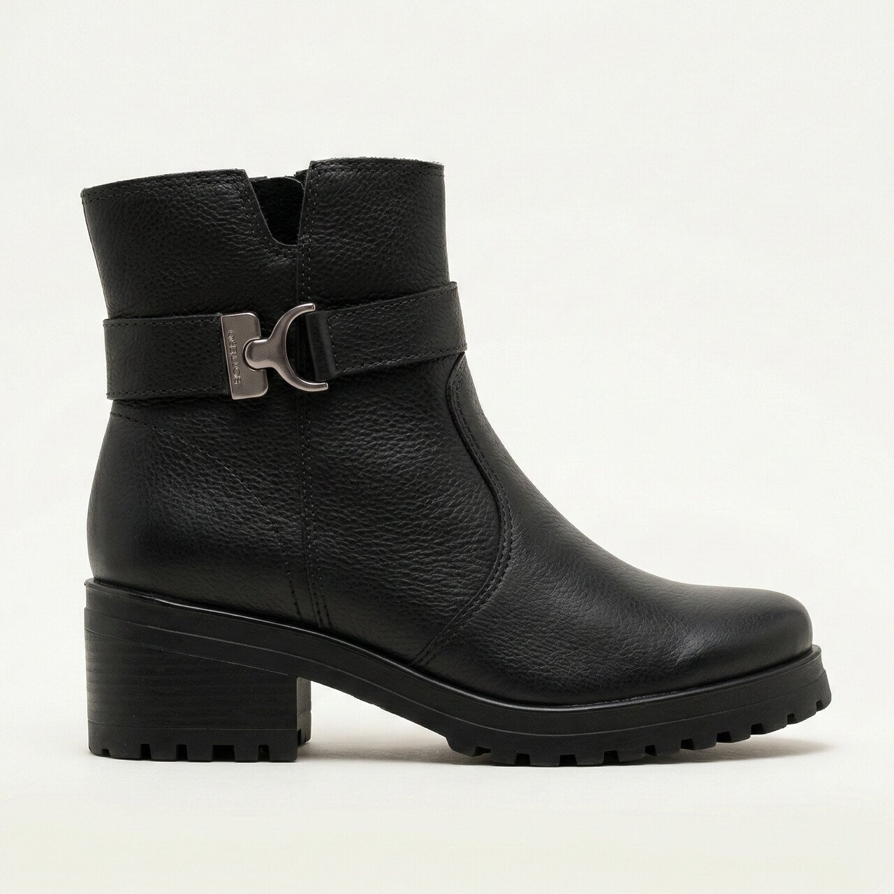 Bota Bottero Cano Curto Em Couro Preta