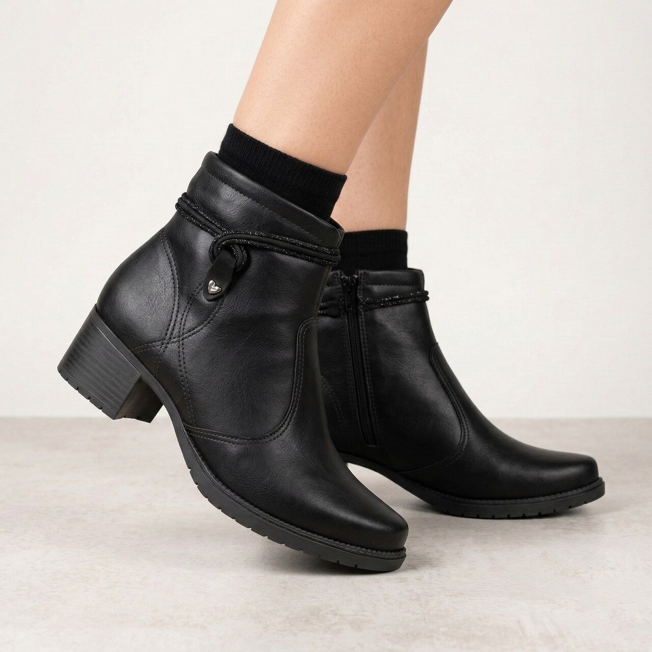 Bota Mississipi Cano Curto Preta Preto 2