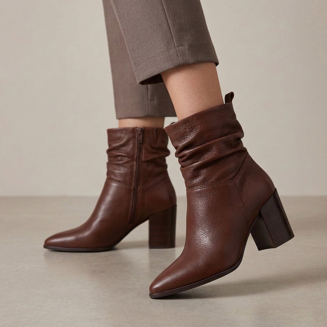Bota Bottero Western Cano Curto em Couro Marrom Marrom 2