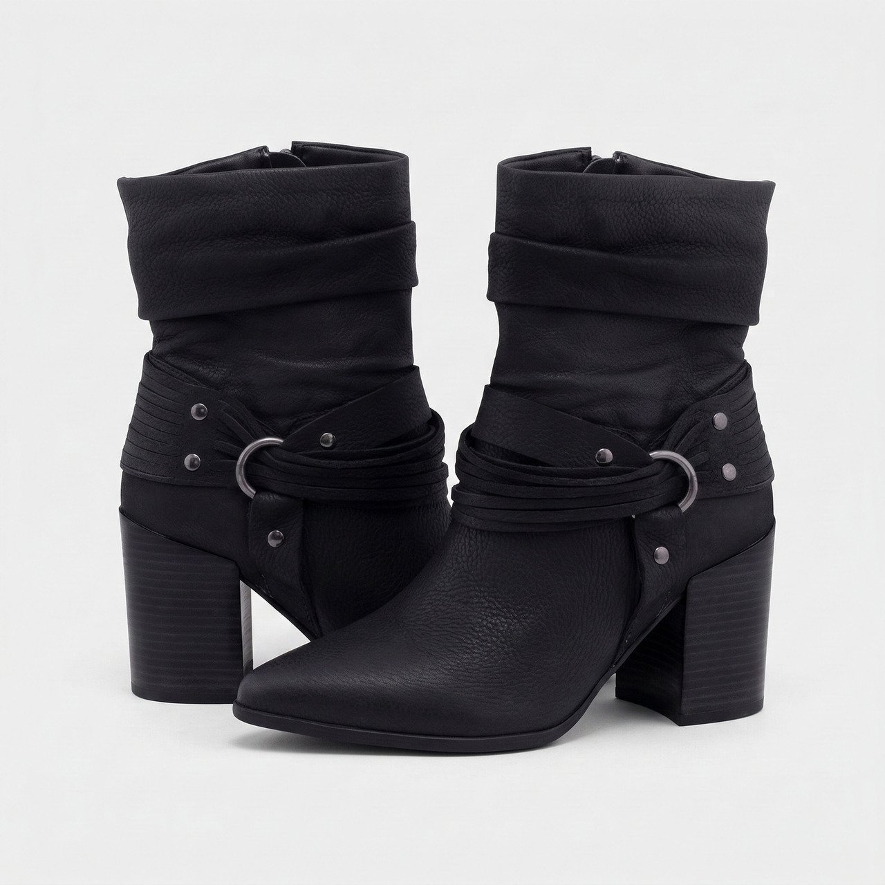 Bota Bottero Western Cano Curto Em Couro Preto Preto 3