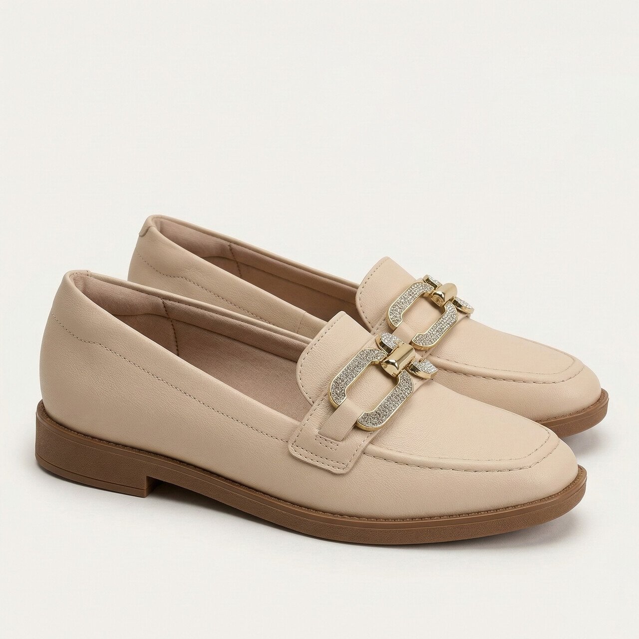 Sapato Loafer Beira Rio Off White Bege 3