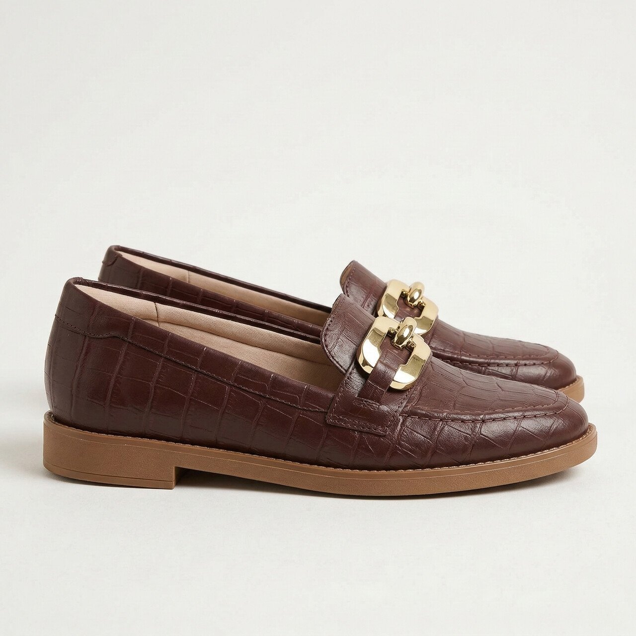 Sapato Loafer Beira Rio Croco Marrom Marrom 3