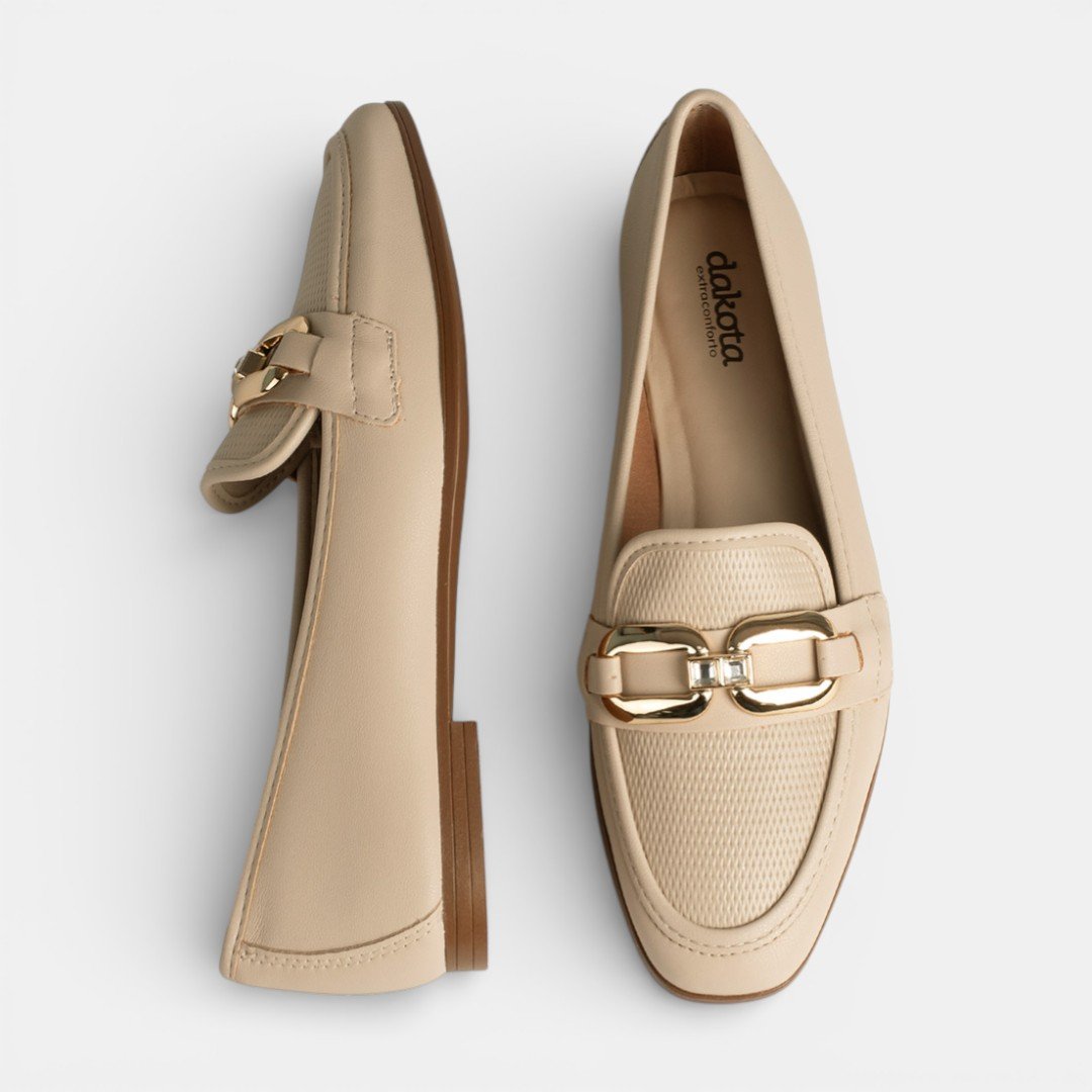Mocassim Dakota Feminino Bege Bege 7