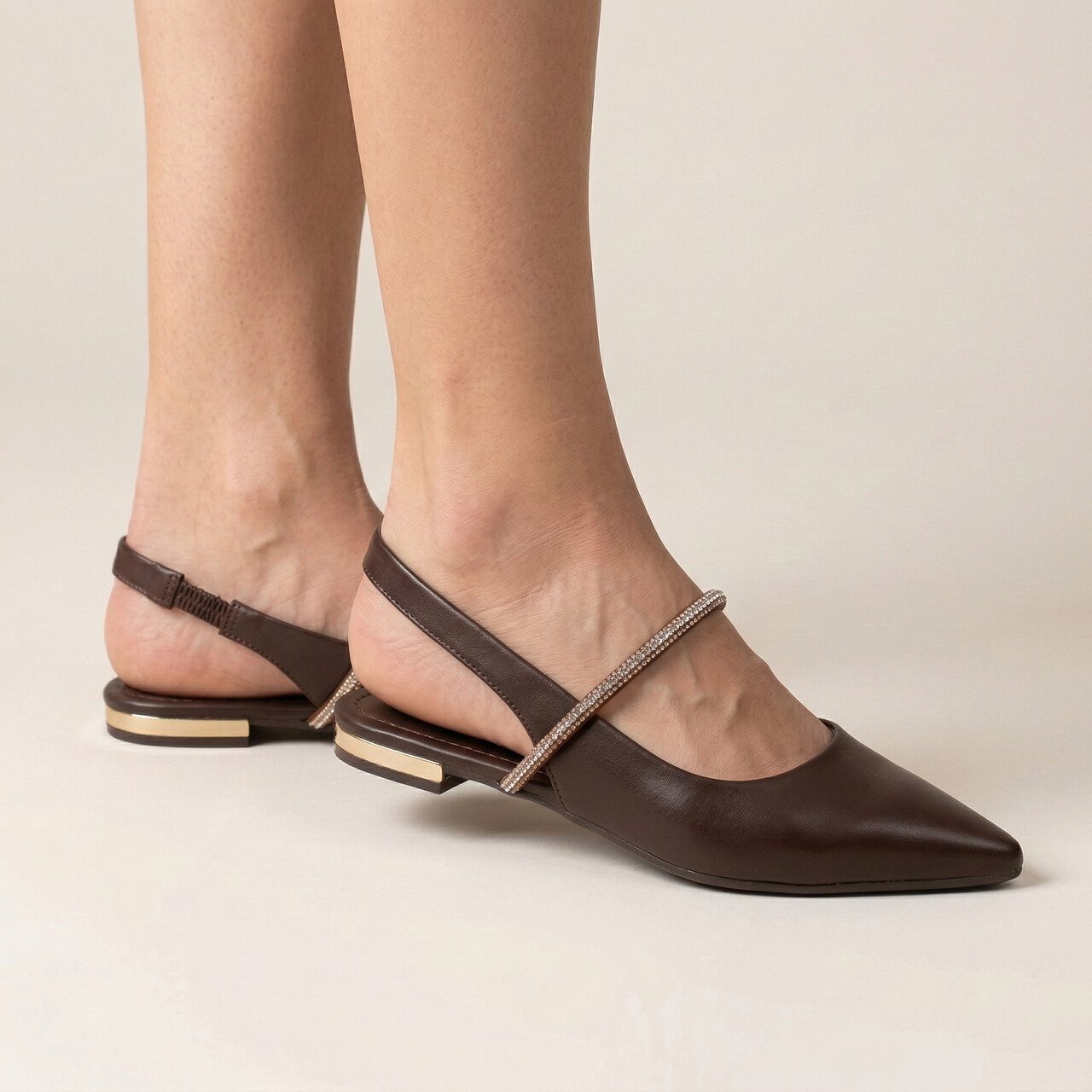 Sapatilha Slingback Bebecê Marrom Café 2