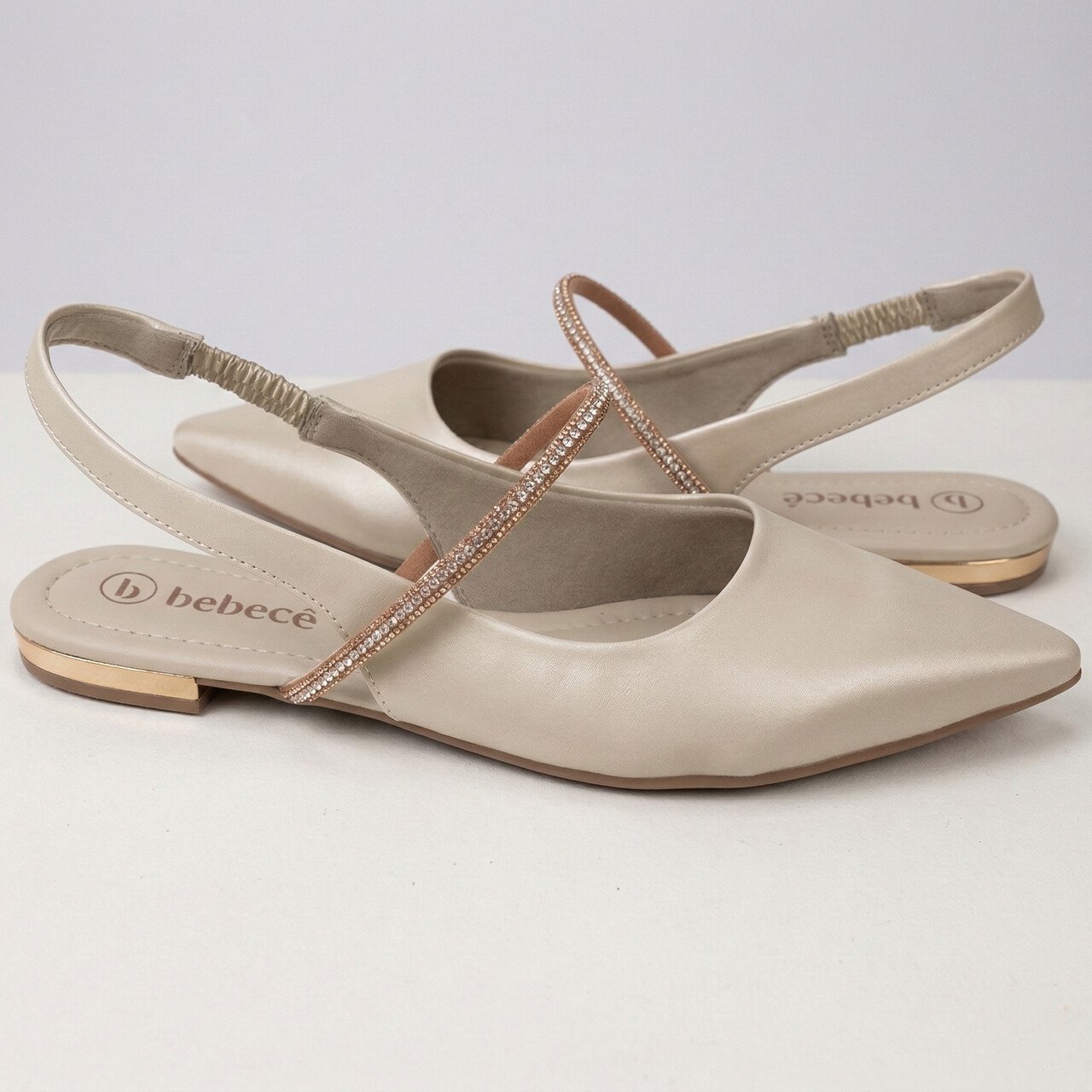 Sapatilha Slingback Bebecê Off White Bege 3