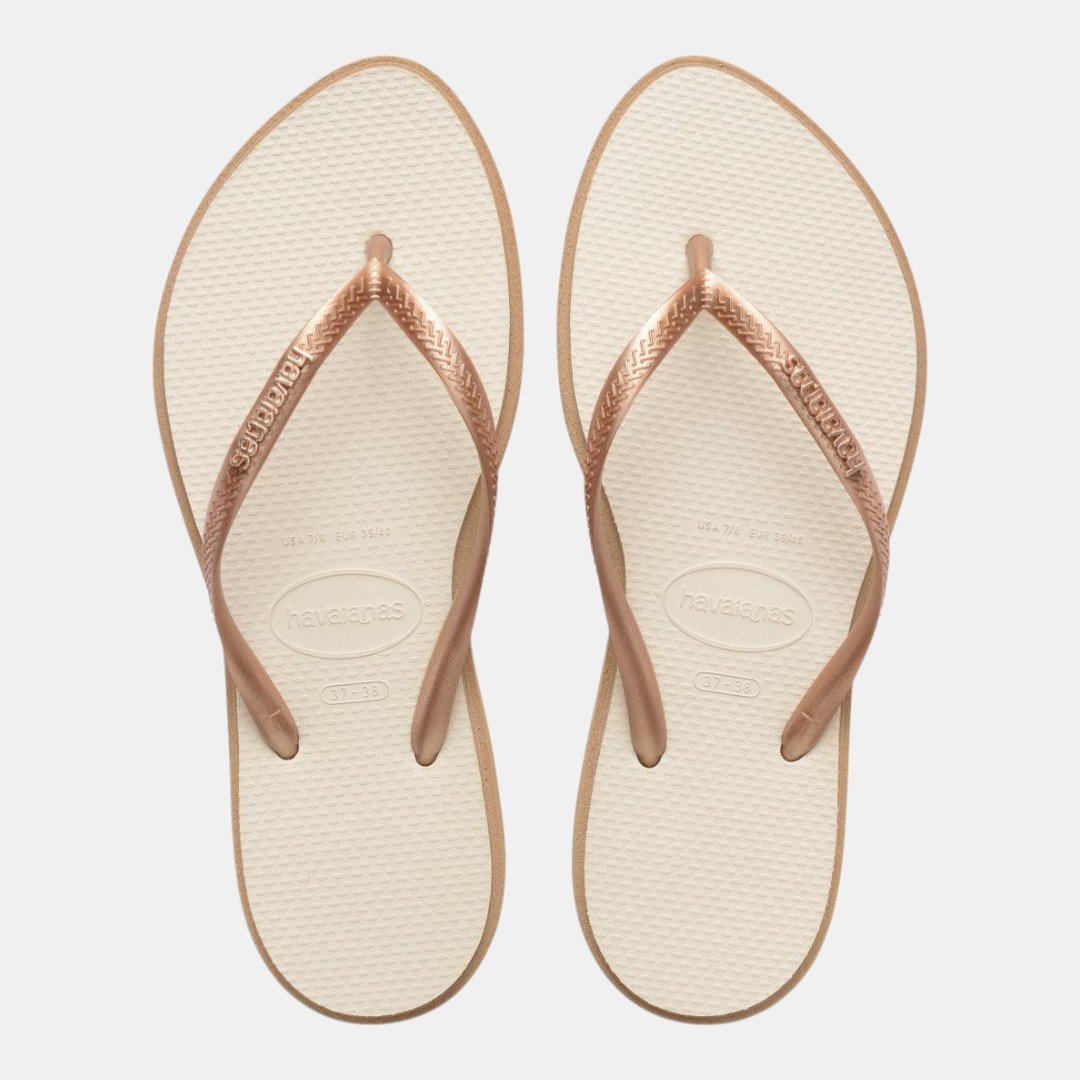 Chinelo Havaianas Slim Point Bege