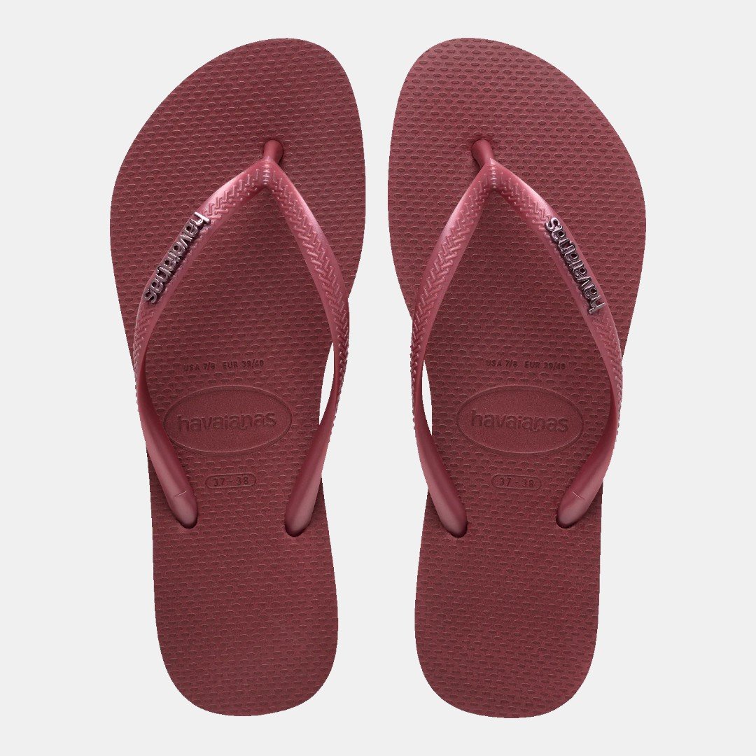 Chinelo Havaianas Slim Logo Metallic Amaranto