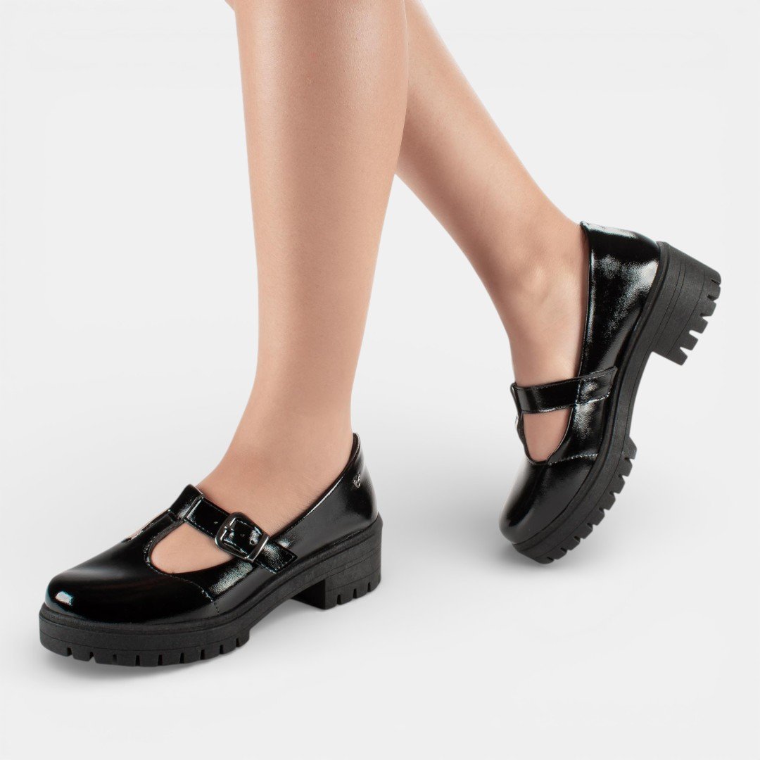 Sapato Mississipi Salto Baixo Preto Preto 3
