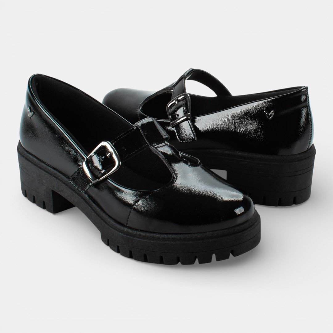 Sapato Mississipi Salto Baixo Preto Preto 7