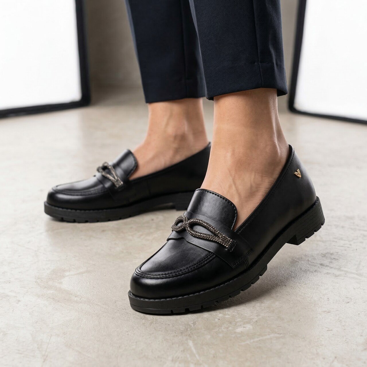 Mocassim Loafer Mississipi Feminino Preto Preto 2