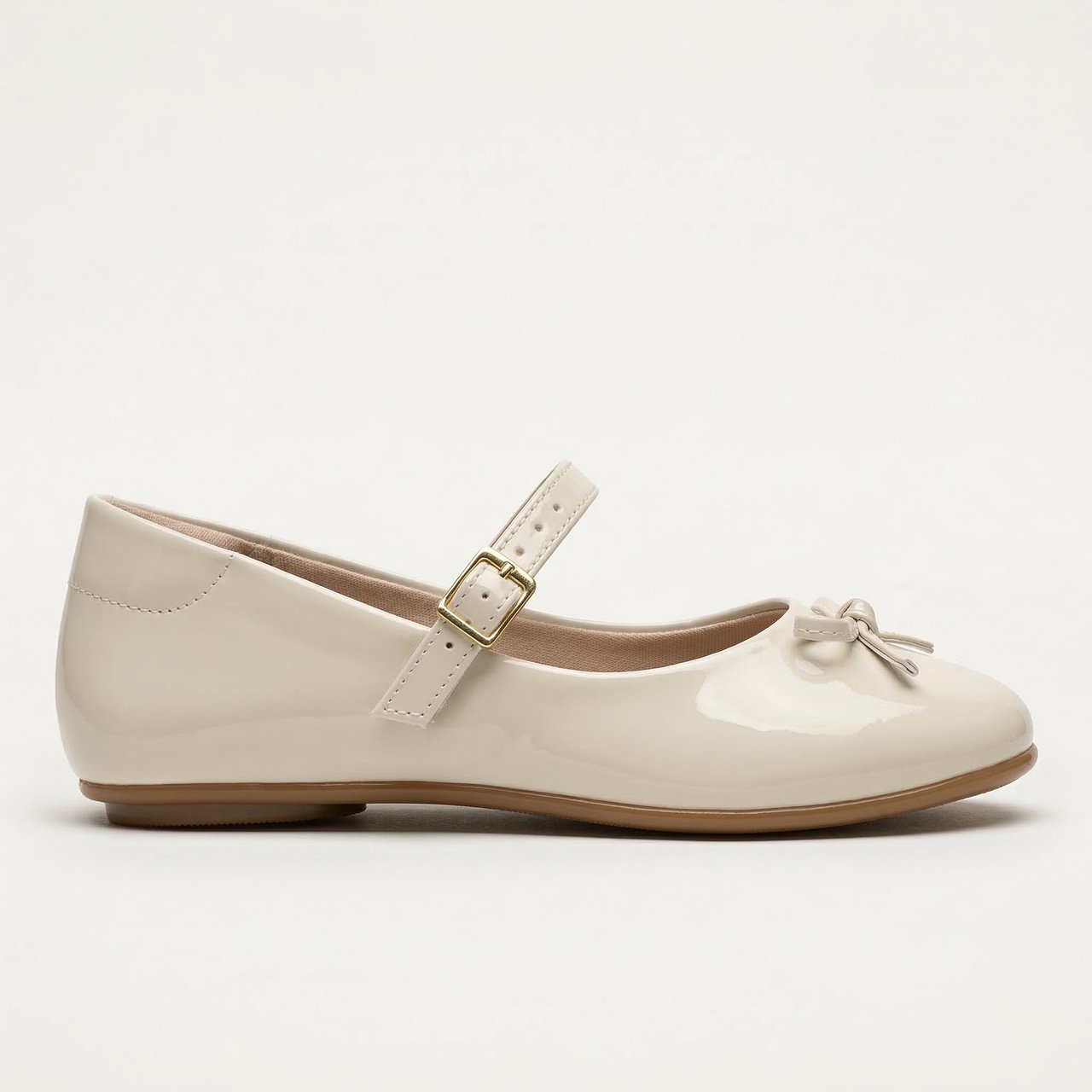 Sapatilha Molekinha Infantil Verniz Branco Off