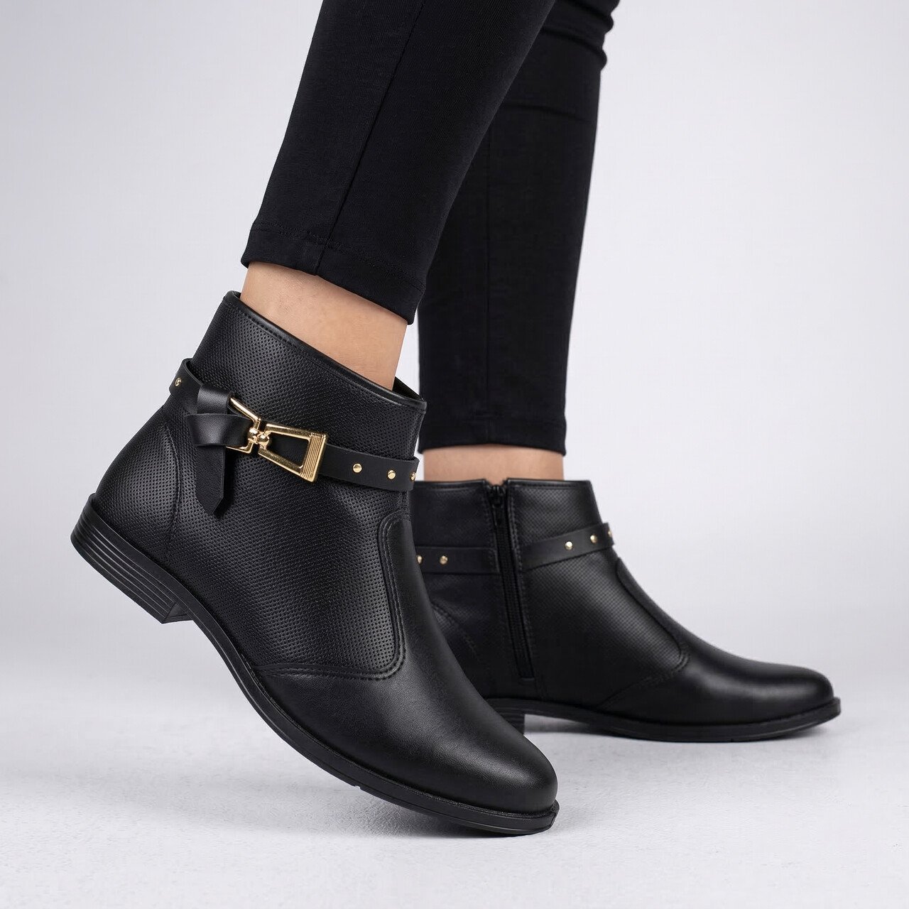 Bota Moleca Cano Curto Feminina Preta Preto 2